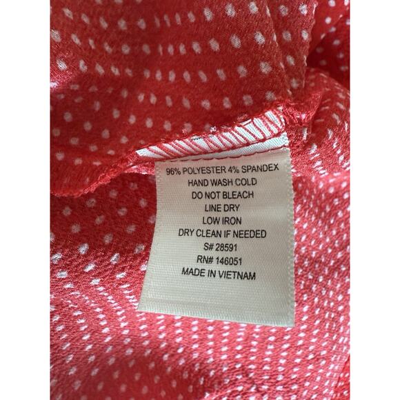 Retro Red Polka Dot Wrap Peplum Top Sz L Sleeveless Rockabilly Pin Up Girl Style - Picture 10 of 11